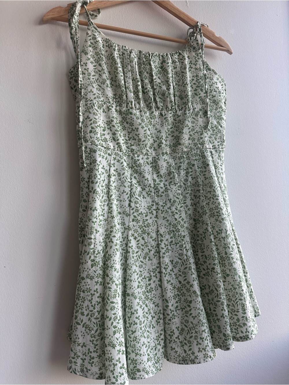 Cider Green Floral Tie-Shoulder Sundress